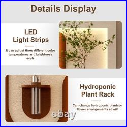 Adjustable 3-Color LED Sandstone Wall Decor with Simulated Green Plants 3D