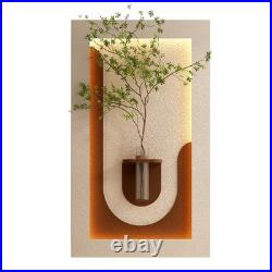 Adjustable 3-Color LED Sandstone Wall Decor with Simulated Green Plants 3D