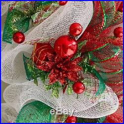 Adorable Elf Christmas Wreath 28 Inches Handmade Deco Mesh