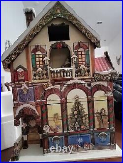 Advent Calendar 24 Doors Wooden Victorian House With Original Box/Foam-Costco