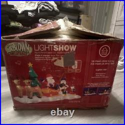 Airblown Inflatable 13 ft LightShow Santa Sleigh Reindeer Yard Decor 7.5 ft