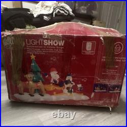 Airblown Inflatable 13 ft LightShow Santa Sleigh Reindeer Yard Decor 7.5 ft