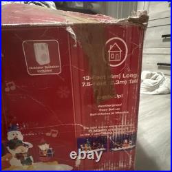 Airblown Inflatable 13 ft LightShow Santa Sleigh Reindeer Yard Decor 7.5 ft