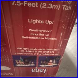 Airblown Inflatable 13 ft LightShow Santa Sleigh Reindeer Yard Decor 7.5 ft