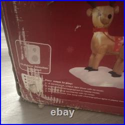 Airblown Inflatable 13 ft LightShow Santa Sleigh Reindeer Yard Decor 7.5 ft