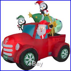 Airblown Inflatable Retro Truck with Tree Christmas Yard Decor 8FT Wide