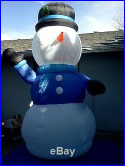 Airblown Inflatable Singing Snowman Light up animated Eyes and Mouth 11 FT