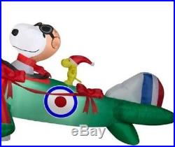 Airblown Peanuts 12' Snoopy Flying Ace Woodstock Christmas Inflatable Outdoor De