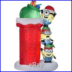 Airblown Self-Inflatable Minions with Chimney Gemmy Christmas Light-Up Yard Decor