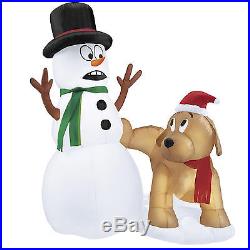 Airblown Snowman Dog Christmas Decoration Outdoor LED Light Xmas Holiday Festive
