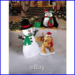 Airblown Snowman Dog Christmas Decoration Outdoor LED Light Xmas Holiday Festive