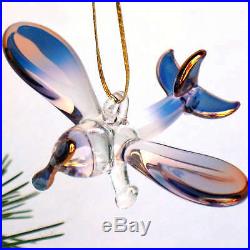Airplane Christmas Ornament Hand Blown Glass Collectible Figurine