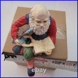 Alberte Price Santa Figurine Unisex Shelf Sitter Reading to Girl Vintage Resin Alberte Price Santa Figurine Unisex Shelf Sitter Reading to Girl Vintage Resin