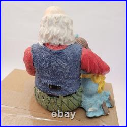 Alberte Price Santa Figurine Unisex Shelf Sitter Reading to Girl Vintage Resin Alberte Price Santa Figurine Unisex Shelf Sitter Reading to Girl Vintage Resin