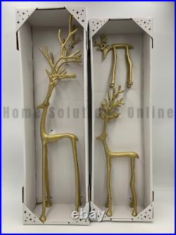 Aldi Merry Moments Dramatic Reindeer Deer Holiday Set 3 Gold SHIPS 24Hrs #9954
