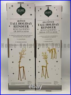 Aldi Merry Moments Dramatic Reindeer Deer Holiday Set 3 Gold SHIPS 24Hrs #9954