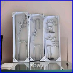 Aldi Merry Moments Sculpted Reindeer Silver Set of 5 (Pottery Barn Dupe) New