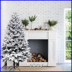 Aleko CTS83H990 7ft Deluxe Artificial Indoor Christmas Tree Snow Dusted Green