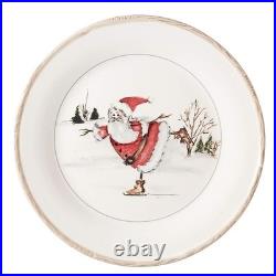 American Atelier Round Christmas Twig Cream Ceramic Dinnerware Set, 20-Piece