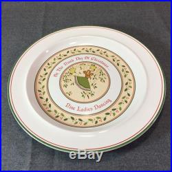 Anchor Hocking 12 Days of Christmas Plates Complete Set 10 5/8 Made in Japan