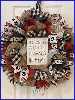 Animal Lover Wreath There’s Like A Lot Of Animals In Here Wreath 24 Paw Print