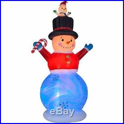 Animated 12' Snowman with Pop-Up Baby Airblown Inflatable by Gemmy