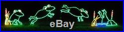 Animated 4PC Hopping Frog Christmas Outdoor LED Lighted Decoration Wireframe