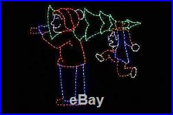 Animated Bringing Home the Tree LED metal frame outdoor light display decoration
