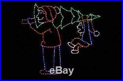 Animated Bringing Home the Tree LED metal frame outdoor light display decoration