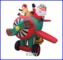 Animated Christmas Air Blown Inflatable Yard Decoration Santa Reindeer Airplane