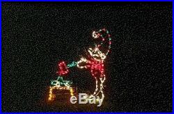 Animated Christmas Elf w Hammer Outdoor LED Lighted Decoration Steel Wireframe