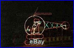Animated Christmas Santa Bubble Helicopter LED Lighted Decoration Wireframe