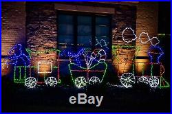 Animated Christmas Train Outdoor Holiday LED Lighted Decoration Steel Wireframe