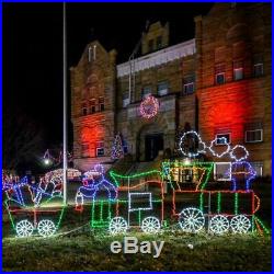 Animated Christmas Train Outdoor Holiday LED Lighted Decoration Steel Wireframe