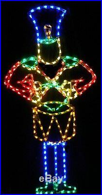 Animated Drumming Lg Toy Soldier Outdoor LED Lighted Decoration Steel Wireframe