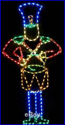 Animated Drumming Lg Toy Soldier Outdoor LED Lighted Decoration Steel Wireframe
