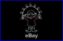 Animated Elf Jumping Lights LED wire frame outdoor Christmas Decoration display