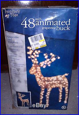 Animated Grapevine Lighted Deer Buck and Doe Set Indoor / Outdoor 2002 NICE