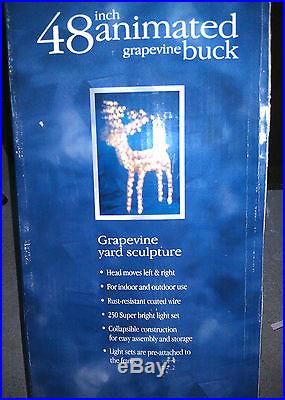 Animated Grapevine Lighted Deer Buck and Doe Set Indoor / Outdoor 2002 NICE