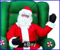 Animated Inflatable Santa Sitting In Chair Christmas Realistic LifeSize Ornament