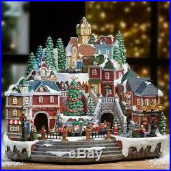Animated LED Winter Village Scene with Rotating Train and Music 14.5 (37 cm)