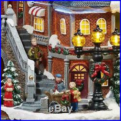 Animated LED Winter Village Scene with Rotating Train and Music 14.5 (37 cm)