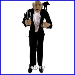 Animated Life Size Butler Halloween Prop Haunted House Raven Crow Talking 6 Ft