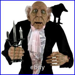 Animated Life Size Butler Halloween Prop Haunted House Raven Crow Talking 6 Ft