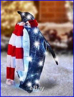 Antarctic Set of Twinkling Tuxedo Clad PENQUINS LED Christmas Winter Yard Scene