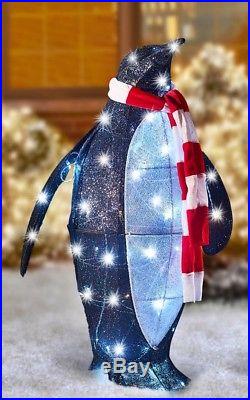 Antarctic Set of Twinkling Tuxedo Clad PENQUINS LED Christmas Winter Yard Scene