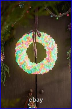 Anthropoligie Terrain Stargazer Cherry Ball 2-Function Light Wreath Multi NIB