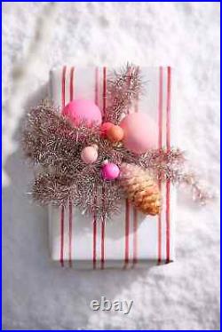 Anthropologie 2 Matte Glass Bauble Ornaments SET 36 Rainbow Bright Colors NEW