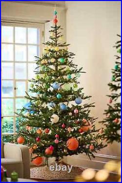 Anthropologie 2 Matte Glass Bauble Ornaments SET 36 Rainbow Bright Colors NEW