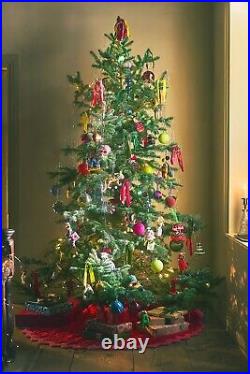 Anthropologie 3 Glass Opaque Ball Ornament Set of 9 Christmas Warm Pink Purple